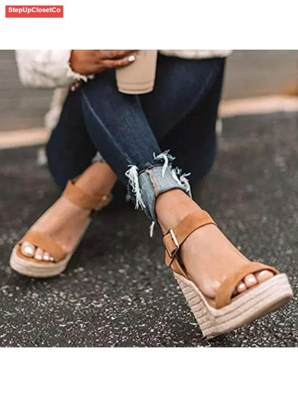 Women's Espadrille Wedge Sandals Platform Ankle Strap Open Toe Suede Summer